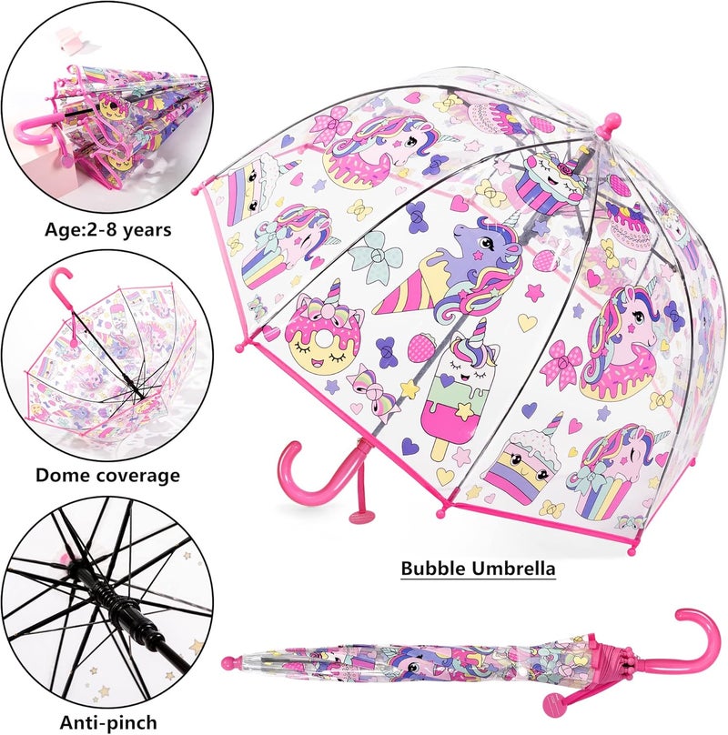 RONIARE Kids Umbrella Clear Bubble Umbrellas for Rain,Safety Dome Windproof Umbrella for Kid Girls and Boys - Image 3